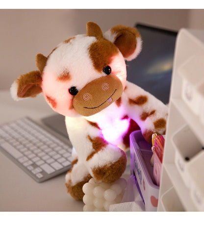 Colorful Dazzling Cute Luminous Dairy Cattle Pillow