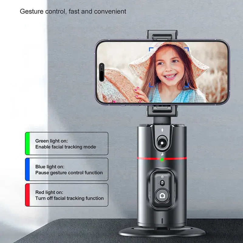 Auto Face Tracking Stand 360 Rotation Phone Holder Desktop Tracking Gimbal Stabilizer Tripod for Live Vlogging Video