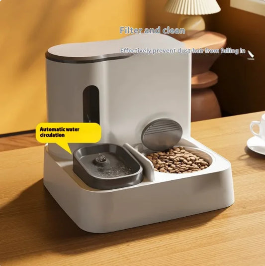 Automatic Pet Feeder & Water Dispenser with Dual Bowl Design