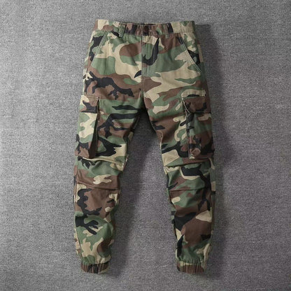 Men's Loose Sports Hard-wearing Ankle Banded Slacks Camouflage Cargo Pants