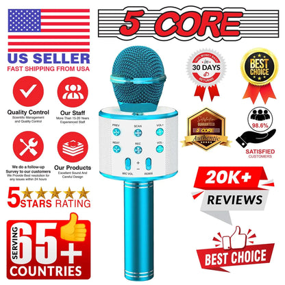 5Core Wireless Karaoke Microphone Bluetooth Mic Portable Handheld Microfonos Inalambricos