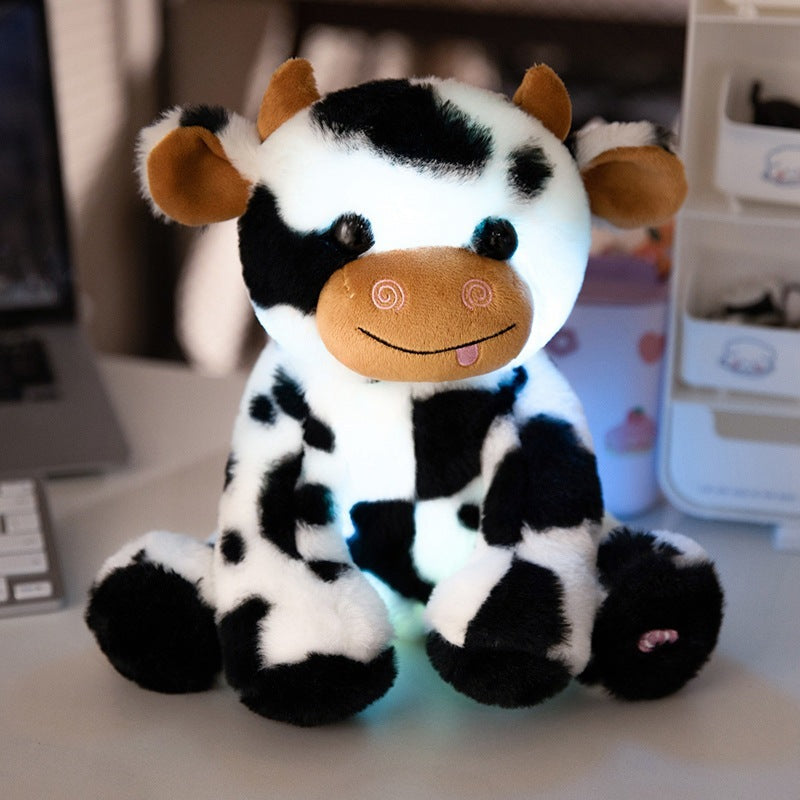 Colorful Dazzling Cute Luminous Dairy Cattle Pillow