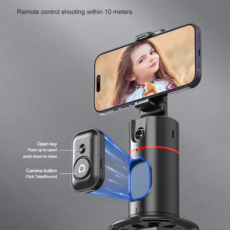 Auto Face Tracking Stand 360 Rotation Phone Holder Desktop Tracking Gimbal Stabilizer Tripod for Live Vlogging Video