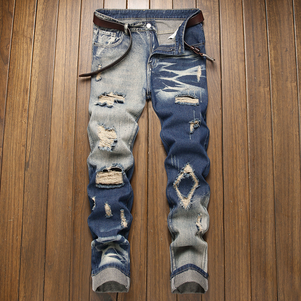 Men's Fashion Ripped Jeans Fashion Comfortable Denim Men's Jeans