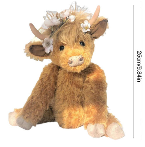 Scottish Highland Cow Plush Toy Long Hair Cute