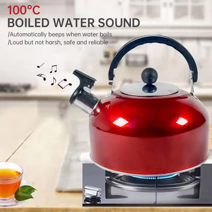 A 3L stainless - steel kettle for gas heating. It features a whistle and a comfortable handle, suitable for cooking and tea.