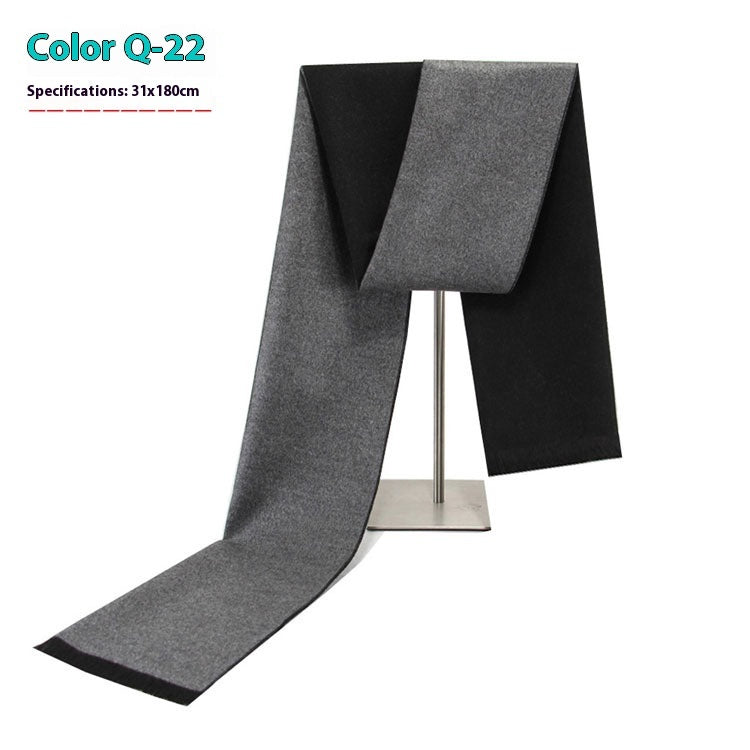 New Men's Winter Warm Cashmere-like Striped Business Scarf For Men