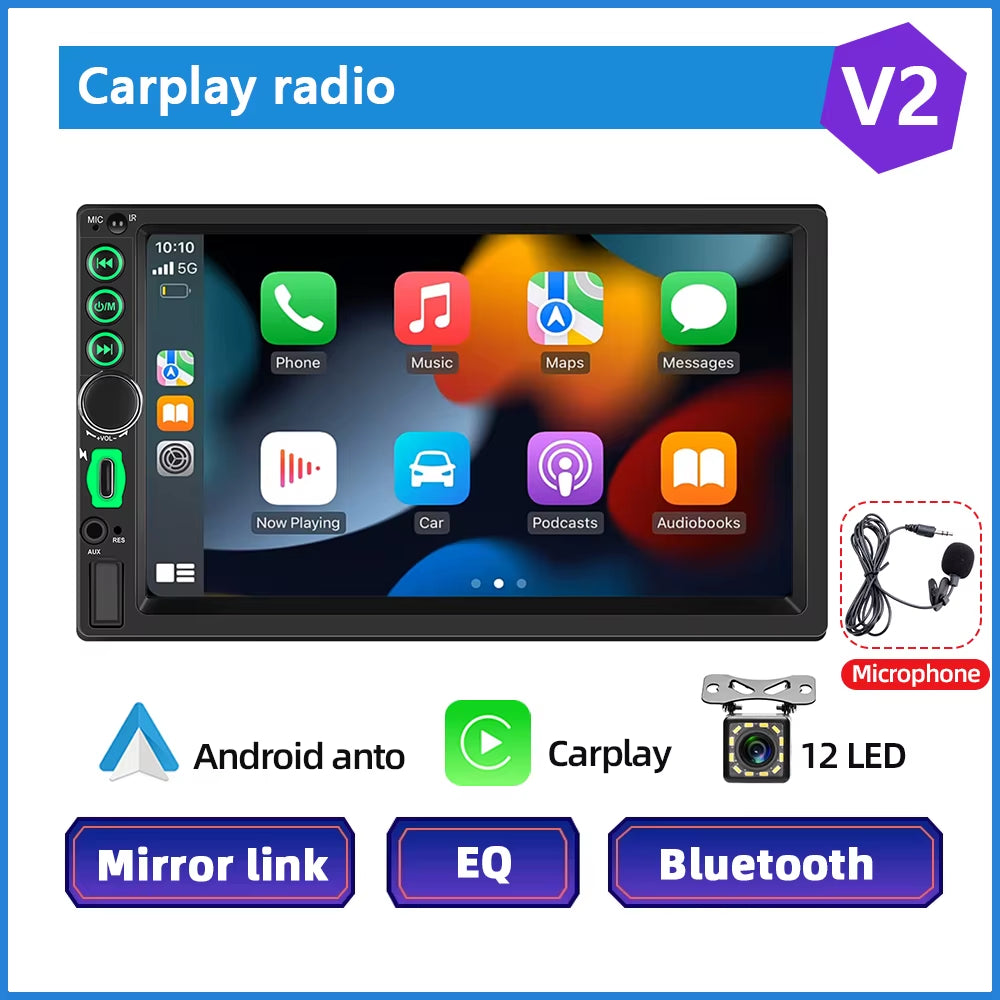 Universal Car Multimedia Player Autoradio 2Din Stereo 7" Touch Screen Video MP5 Player Auto Radio Backup Camera