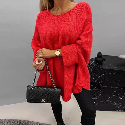 FASHION FAVORITE PICK:  Winter Loose Batwing Sleeve Pullover Sweater Fashion Oversized Knitted Shawl Sweater Tops For Women Clothing