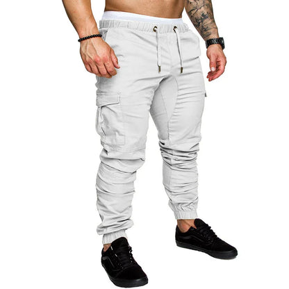 2024 New Male Trousers Mens Joggers Solid Multi-pocket Pants Sweatpants Men Pants Hip Hop Harem Joggers Pants Running men's gym