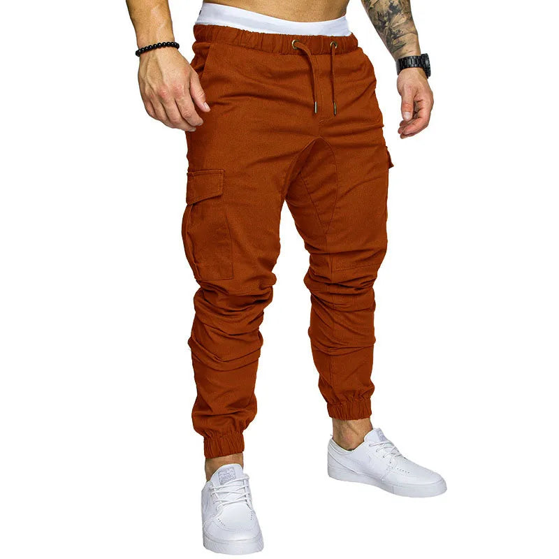 2024 New Male Trousers Mens Joggers Solid Multi-pocket Pants Sweatpants Men Pants Hip Hop Harem Joggers Pants Running men's gym