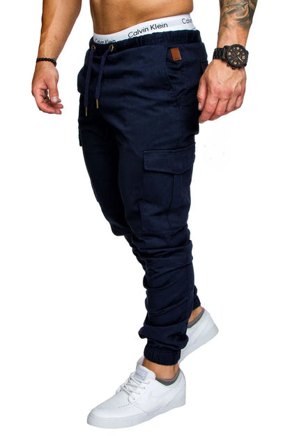 2024 New Male Trousers Mens Joggers Solid Multi-pocket Pants Sweatpants Men Pants Hip Hop Harem Joggers Pants Running men's gym