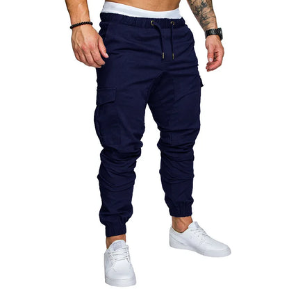 2024 New Male Trousers Mens Joggers Solid Multi-pocket Pants Sweatpants Men Pants Hip Hop Harem Joggers Pants Running men's gym