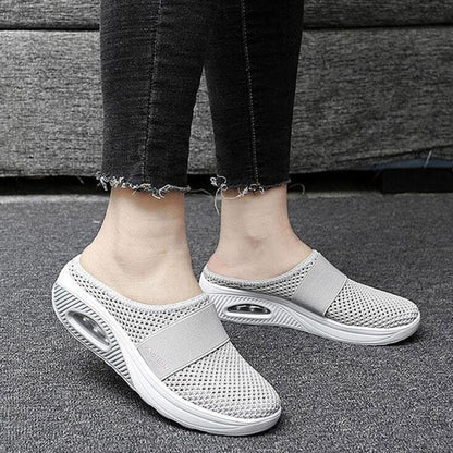 Women Mesh Lightweight Shoes Woman Slippers Wedge Shoes Female Air cushion Sandals Thick Bottem Omen Sneakers Plus Size 43