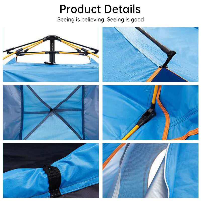 Quick-Deploy Green/White Outdoor Tent, Comfortably Accommodating 3-4 People on Camping Trips