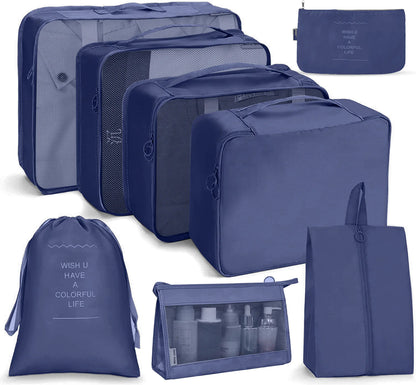 8-Piece Travel Bag Organizer Set