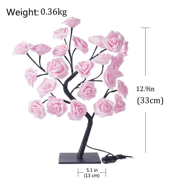 Table Lamp Rose Flower Tree