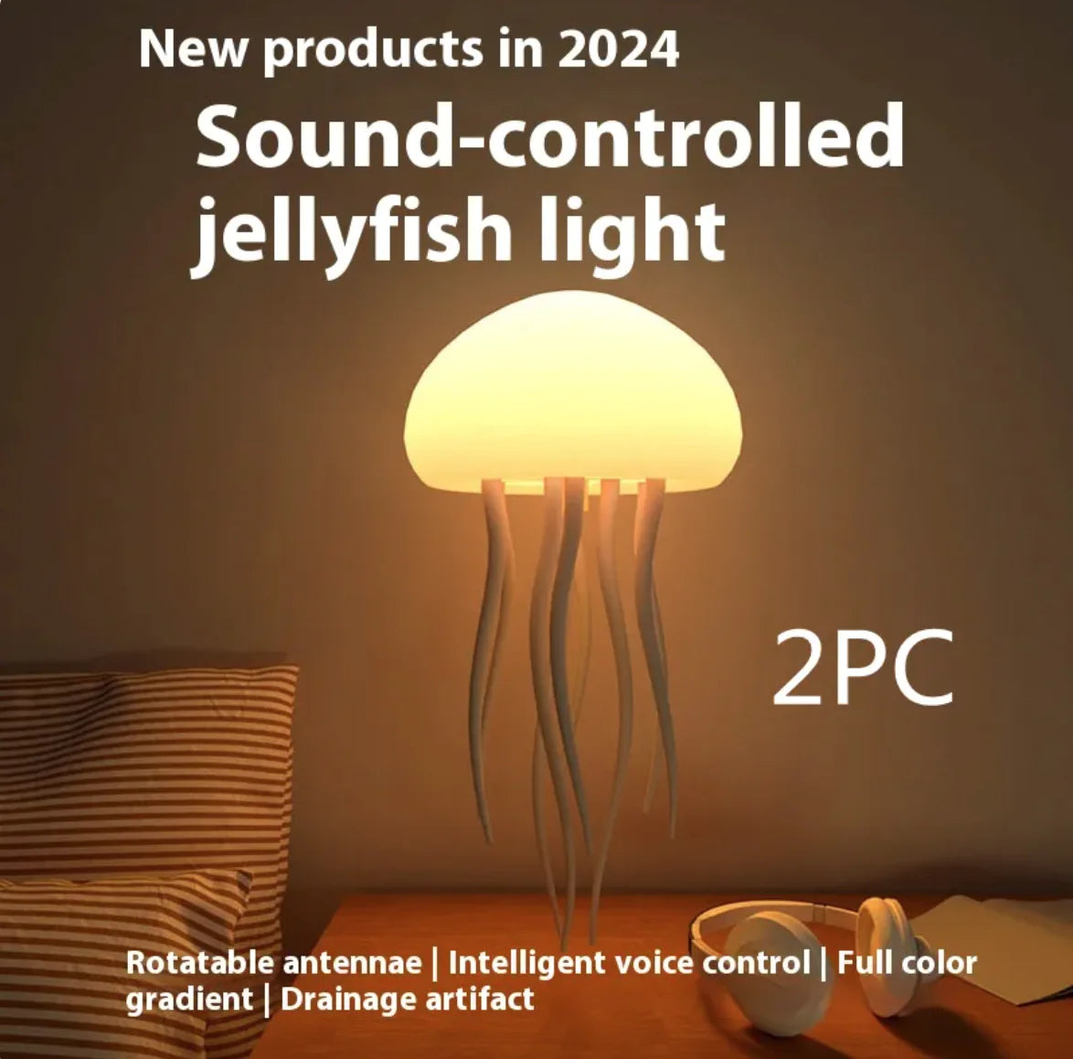 Jellyfish Mood Lamp LED Jellyfish Night Light Portable Jellyfish Lamp Smart Table Lamp for Bedside Desk