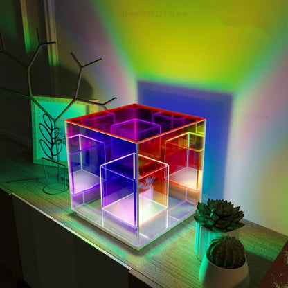 Night Light Acrylic Cube LED Color Cube Box