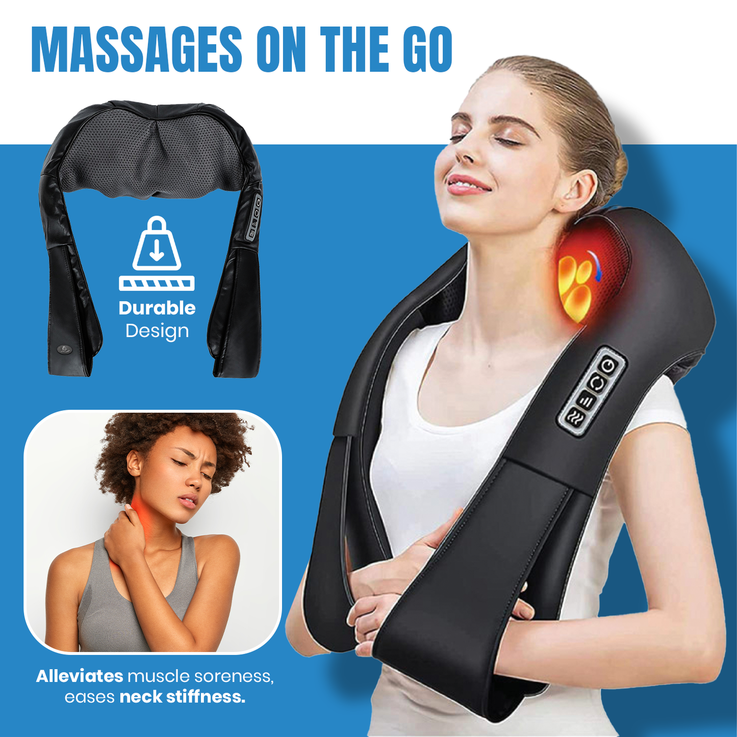 Pursonic 3D Shiatsu Heating Back and Neck Massager