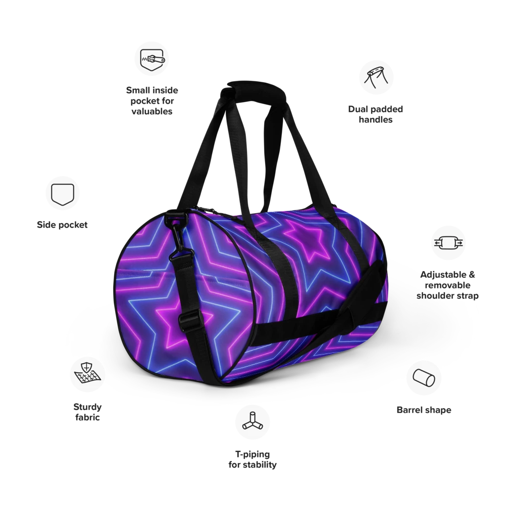 Designer Style Purple Echo Design Gym Bag- Travel Bag