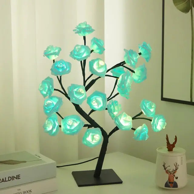 Table Lamp Rose Flower Tree