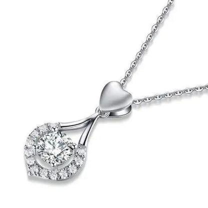 Twinkling Heart Waterdrop Stone Necklace