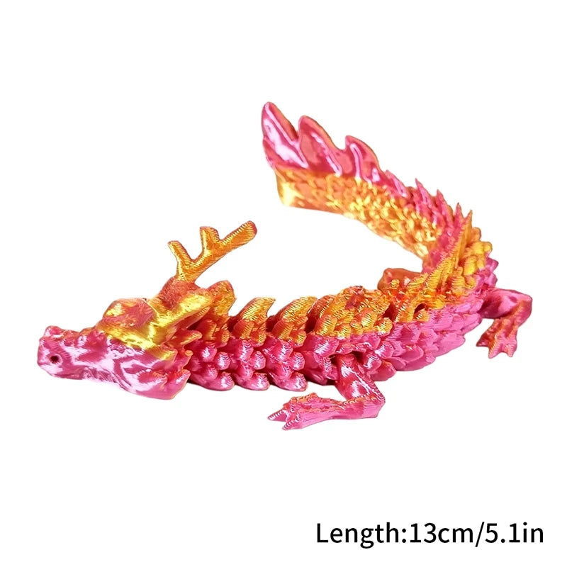 3D Printed Gem Dragon Egg Rotatable Articulated Dragons Toys Desktop Craft Ornament Gifts for Kids Office Home Table Decor