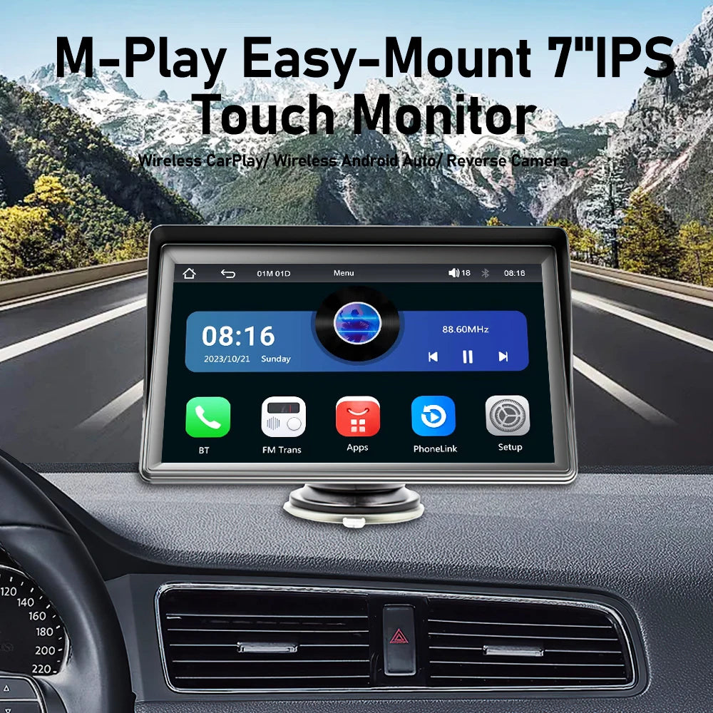 Universal 2din 7inch Wireless Carplay Android Auto Car Radio Multimedia Video Stereo Bluetooth GPS autoradio For Benz BMW VW KIA