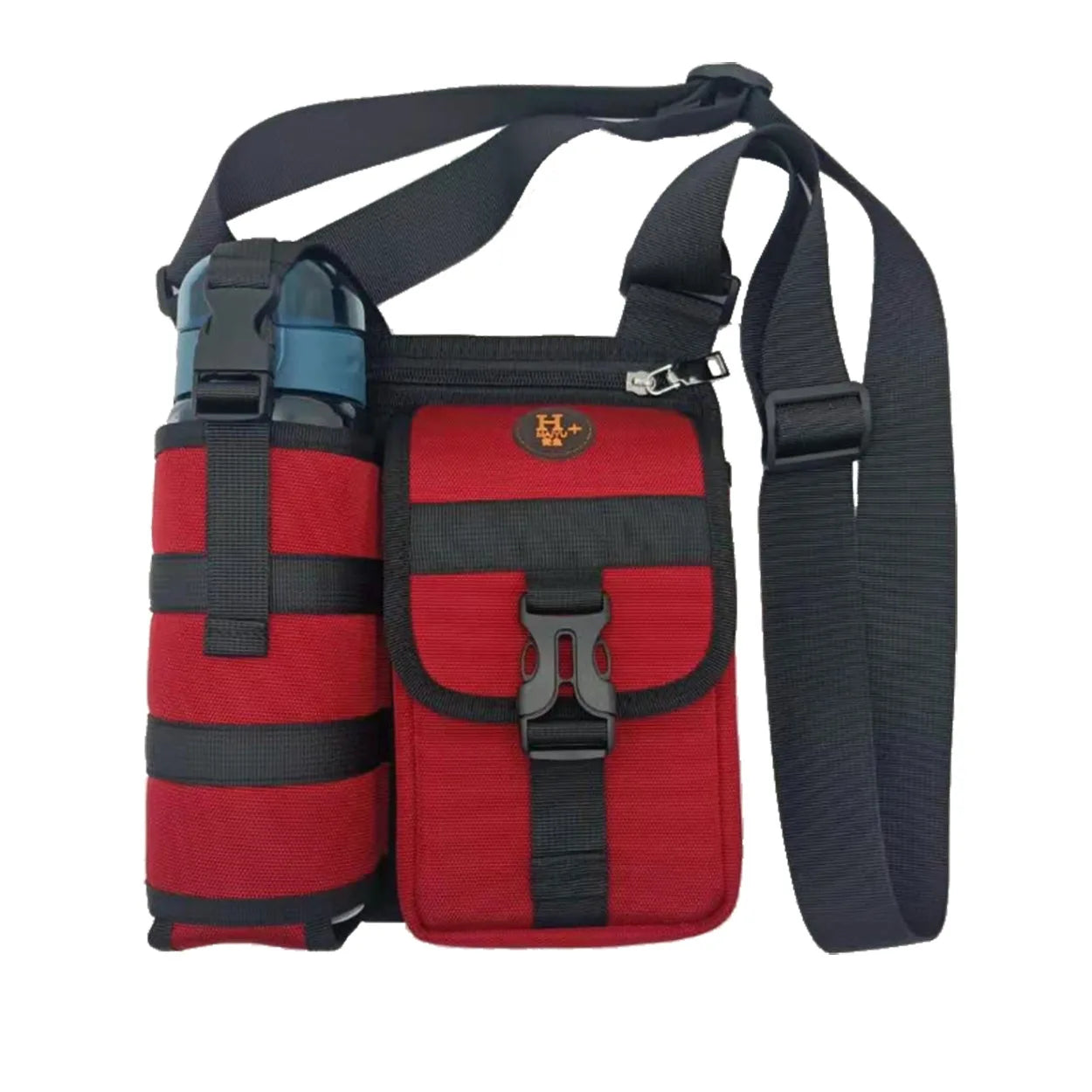 Shoulder Bags With Water Bottle Holder Waterproof Nylon Water Bottle Bag Crossbody Sling Pack Camping wear resistant satchel bag