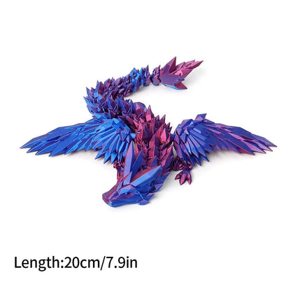 3D Printed Gem Dragon Egg Rotatable Articulated Dragons Toys Desktop Craft Ornament Gifts for Kids Office Home Table Decor