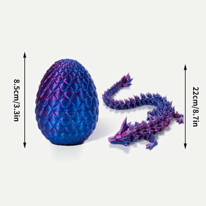 3D Printed Gem Dragon Egg Rotatable Articulated Dragons Toys Desktop Craft Ornament Gifts for Kids Office Home Table Decor