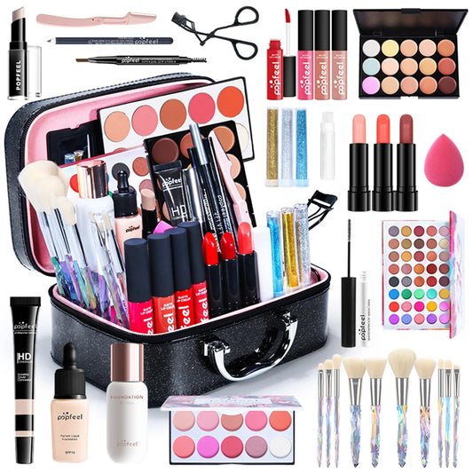 POPFEEL All In One Makeup Kit  for Women Full Kit Set, All in One Makeup Sets Include Eyebrow Eyeliner Eyeshadow