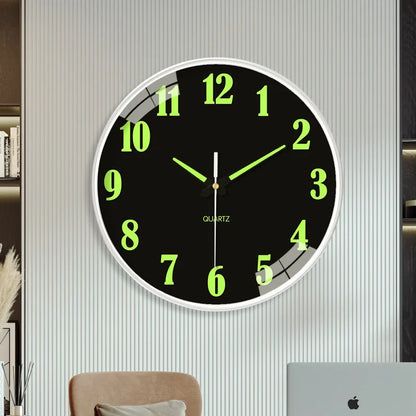 8 Inch Wall Clock Luminous Clock Living Room Decorative Wall Clock Stylish Silent Hole-Free Wall Clock Quartz Clock