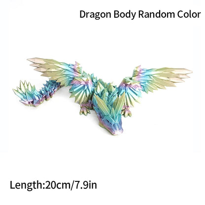 3D Printed Gem Dragon Egg Rotatable Articulated Dragons Toys Desktop Craft Ornament Gifts for Kids Office Home Table Decor