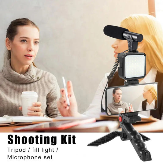 Record Video Three-in-one Set Vlogging Kit Phone Tripod for Live Vlog Photography