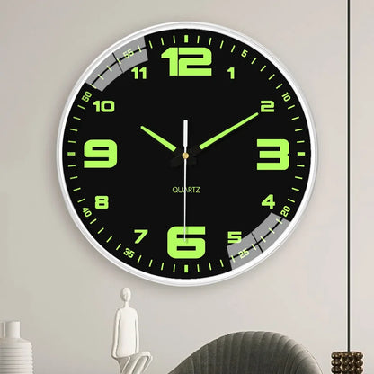 8 Inch Wall Clock Luminous Clock Living Room Decorative Wall Clock Stylish Silent Hole-Free Wall Clock Quartz Clock