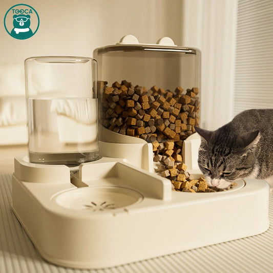 Cat Automatic Feeder Cat Dog Feeding and Water Fountain Drinker Cats Watering Supplies Food Storage Dispenser Pet Accessories