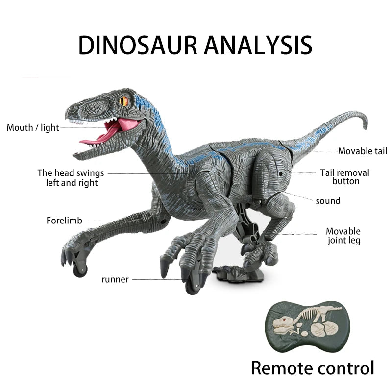 Remote Control Dinosaur Toys for Kids 2.4Ghz RC Dinosaur Robot Toy with Verisimilitude Sound for Kids Boys Girls Children's Gift