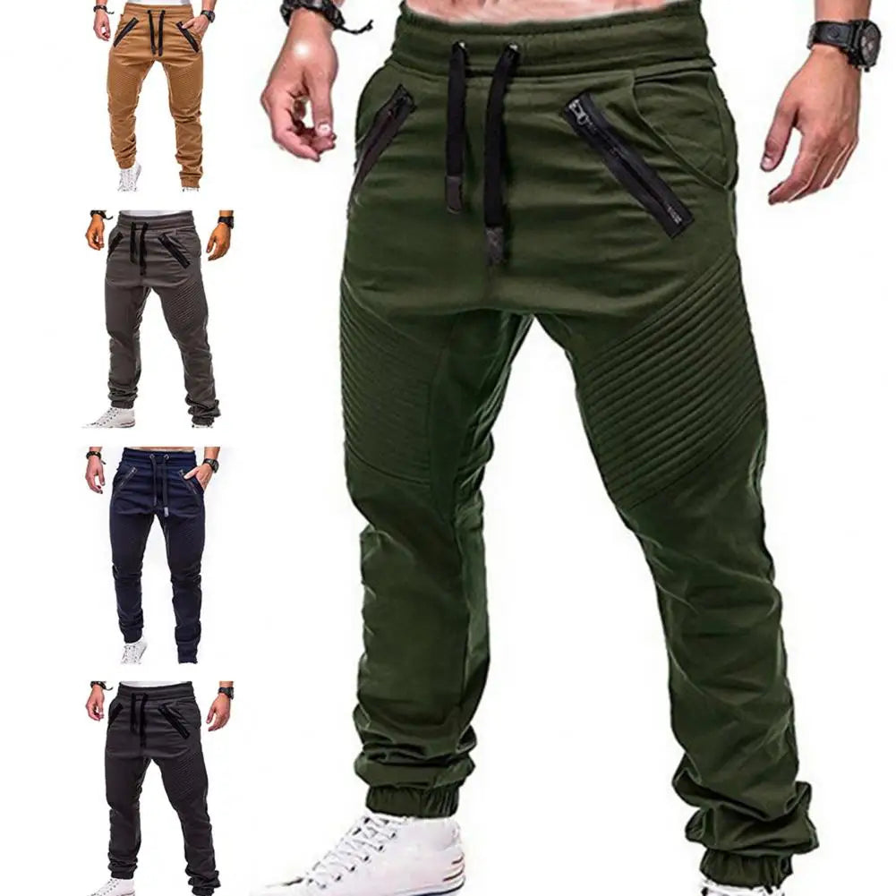 Spring and Autumn Fashion Men's Drawstring Adjustable Pocket Pants New Casual Men's Pants Jogging Slim Fit Striped Clothing