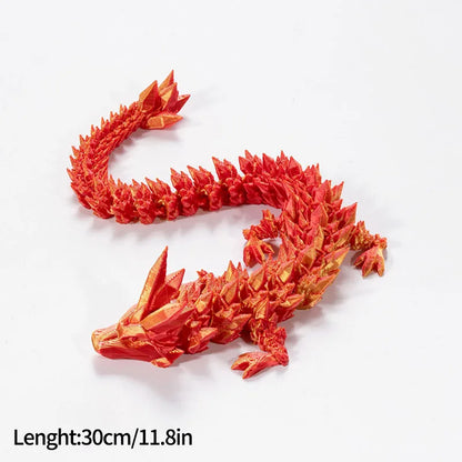 3D Printed Gem Dragon Egg Rotatable Articulated Dragons Toys Desktop Craft Ornament Gifts for Kids Office Home Table Decor