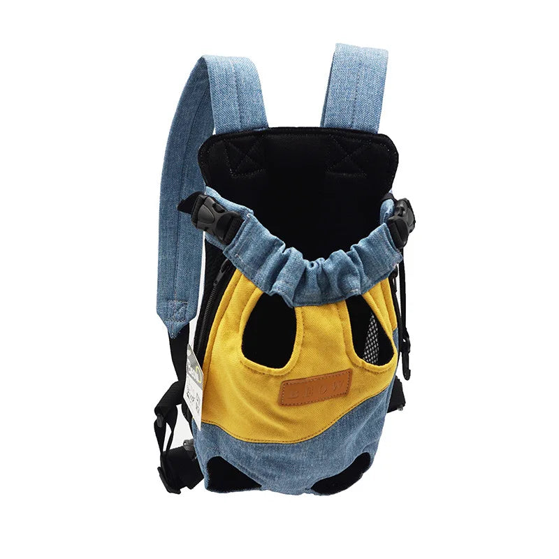 New Double Shoulder Portable Travel Backpack Outdoor Pet Dog Carrier Bag Pet Dog Front Bag Mesh Backpack