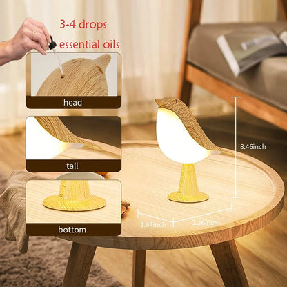 LED Night Light 3 Colors Touch Switch Bedside Light Dimmable Bird Lamps Lasting and Durable Protection Eye Warm Home Decorations