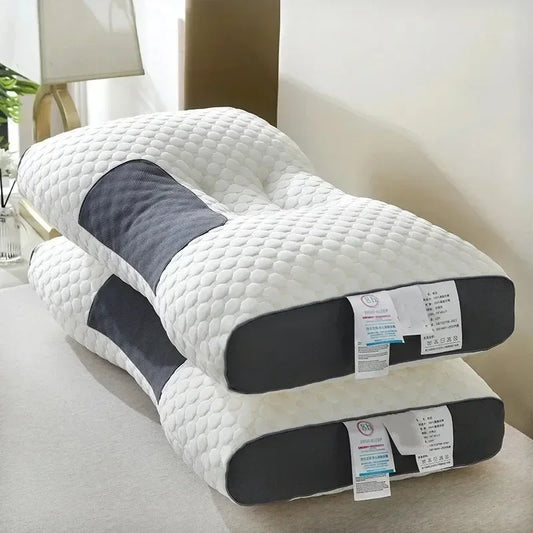 The concave convex design of the human body helps massage the neck, and the fiber massage pillow helps with sleep