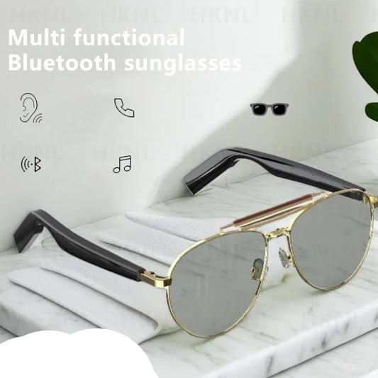 New Luxury Style Lens Designer Upgrade Smart Glasses Bluetooth Call Game Audio Glasses TWS Headphones Sunglasses Anti-Blue Light Suitable Music Eyewear