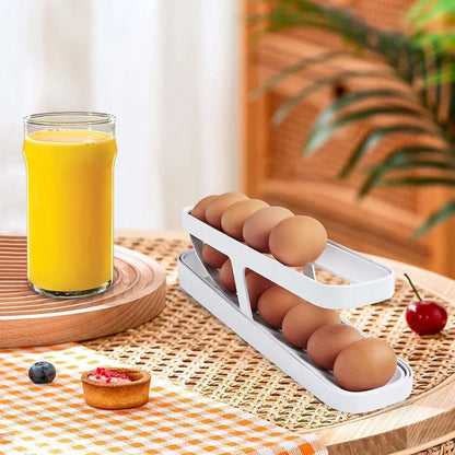 New Refrigerator Egg Rolling Storage Rack Egg Storage Holder Rolldown Egg Dispenser Refrigerator Storage Box