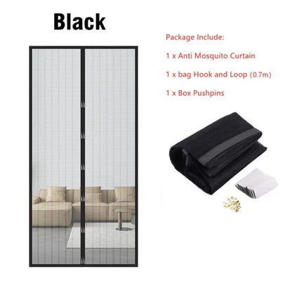 Tool-free Reinforced Magnetic Screen Door Curtain Mosquito Net Anti Bug Fly Partition Curtain Mesh Automatic Closing Door Screen