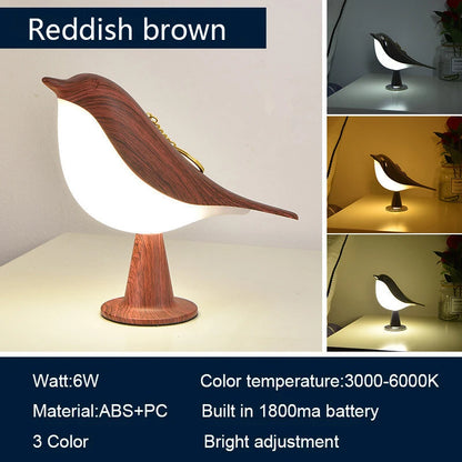 LED Night Light 3 Colors Touch Switch Bedside Light Dimmable Bird Lamps Lasting and Durable Protection Eye Warm Home Decorations