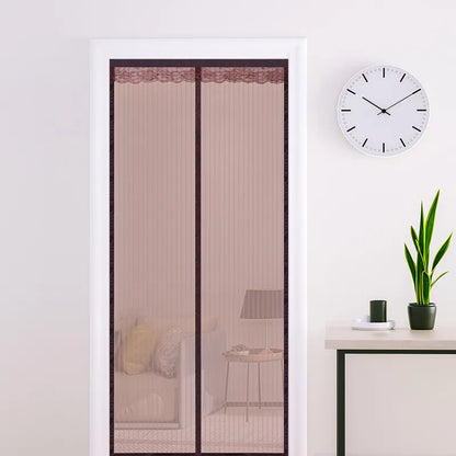 Tool-free Reinforced Magnetic Screen Door Curtain Mosquito Net Anti Bug Fly Partition Curtain Mesh Automatic Closing Door Screen