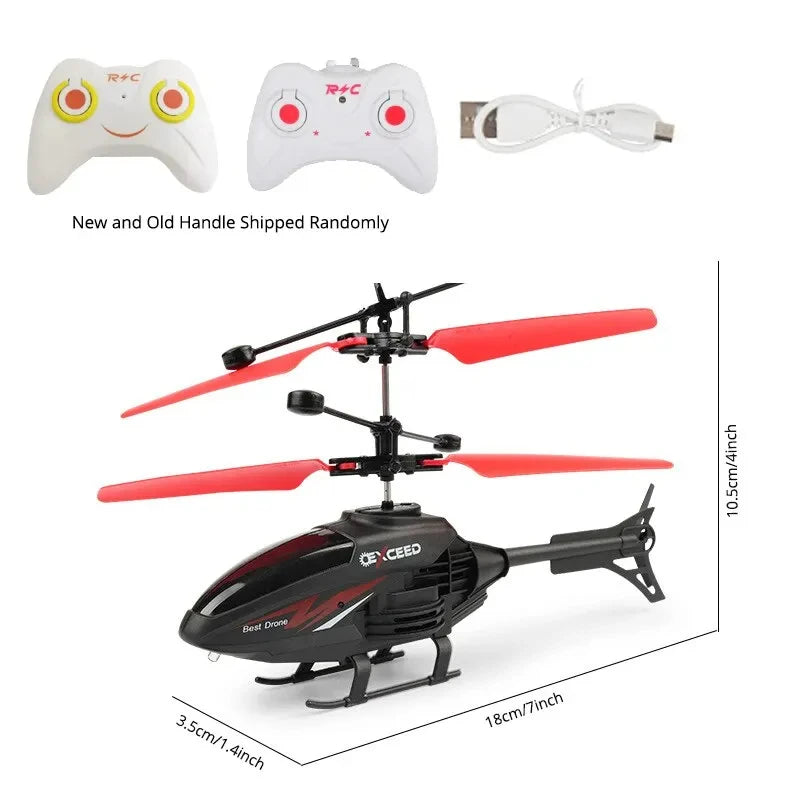 RC Helicopter 2 Channel Gesture Control Suspension Helicopter RC Remote Induction Aircraft With Charging LED Light Kids Toy for Boys